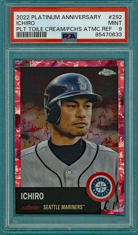 2022 Topps Chrome Platinum Ann Ichiro Suzuki Cr/Fuc Atomic Ref /100#292 PSA 9!