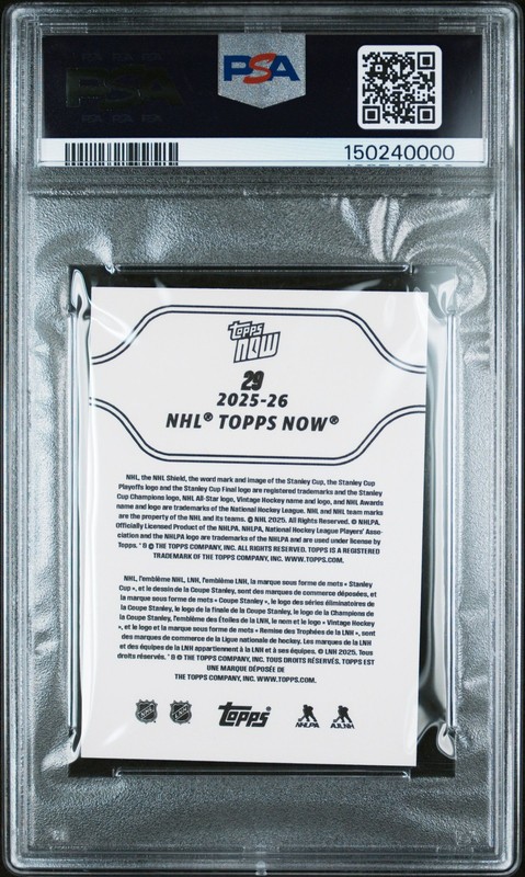 Graded 2025 Topps Now Alex Ovechkin #29 Hockey Card PSA 10 Gem Mint view 2