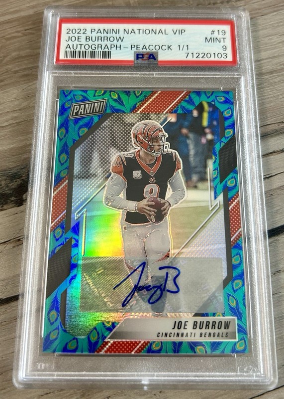 2022 Panini National VIP Joe Burrow Peacock True ONE of ONE Autograph. **1/1**