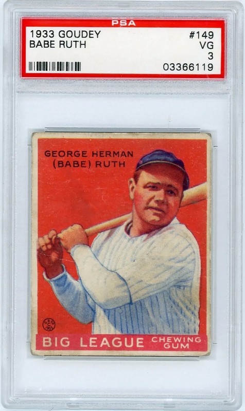 1933 Goudey Babe Ruth #149 PSA 3