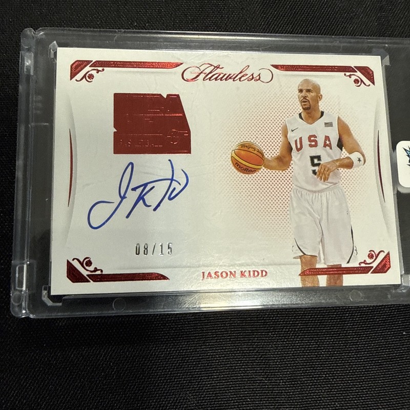 2020-21 Panini Flawless Jason Kidd USA Auto Jersey Number /15 view 2