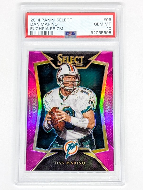 2014 Panini Select Fuchsia Prizm #96 Dan Marino /199 PSA 10 Miami Dolphins HOF