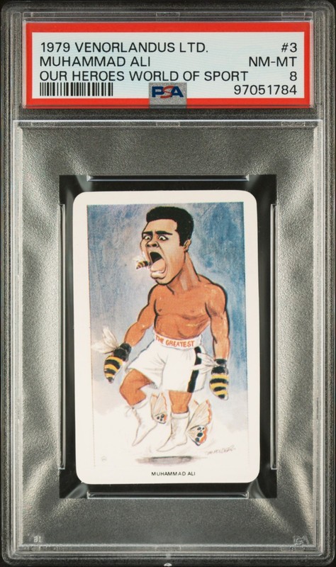 1979 Venorlandus World of Sport Our Heroes Flik-Cards Muhammad Ali #3 PSA 8