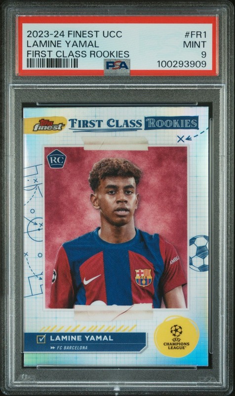Lamine Yamal RC 2023-24 Topps Finest First Class Rookies #FR1 PSA 9