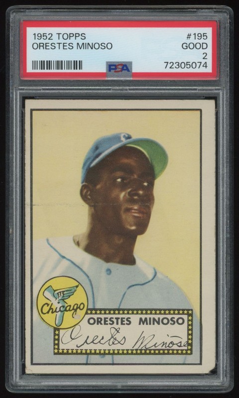 1952 Topps Orestes Minoso Rookie PSA 2 Chicago White Sox #195
