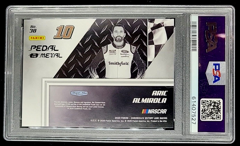 2020 Panini Chronicles Pedal To The Metal 38 Aric Almirola PSA 10 Gem Mint POP 1 view 2
