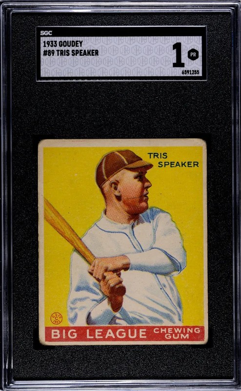 1933 Goudey Tris Speaker #89 SGC 1