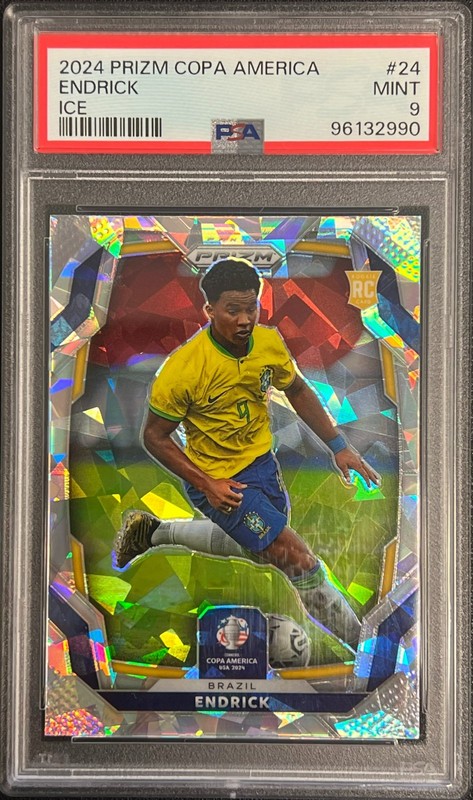 Endrick RC 2024 Panini Prizm Ice CONMEBOL PSA 9 Copa America