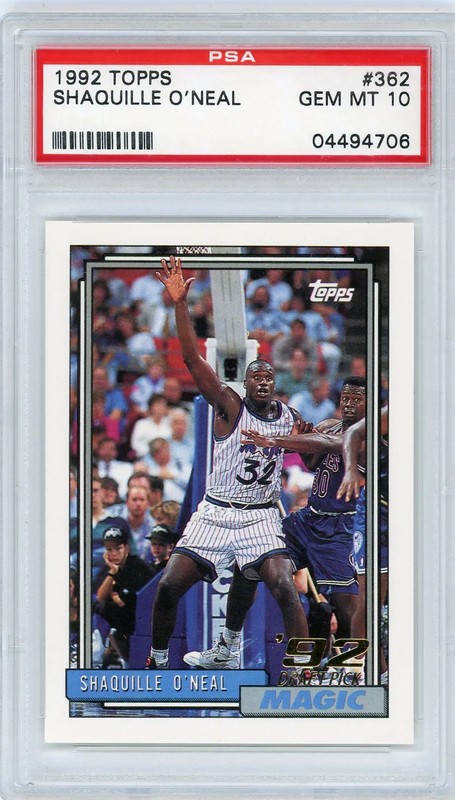 1992 Topps Shaquille O'Neal #362 PSA 10