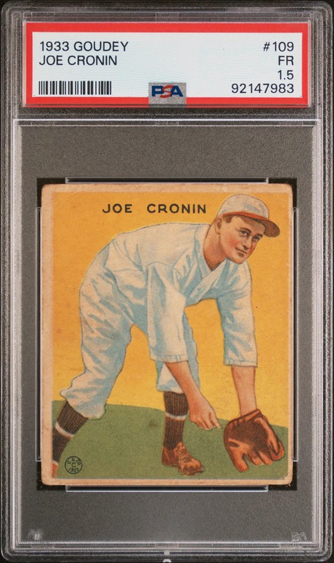 1933 Goudey Joe Cronin #109 PSA 1.5
