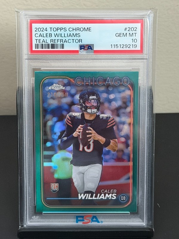 2024 Topps Chrome Caleb Williams Teal Refractor /250 PSA 10 GEM Bears Rookie RC