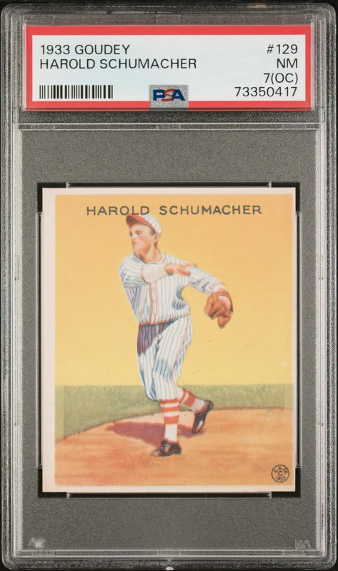 1933 Goudey Harold Schumacher #129 PSA 7 Oc