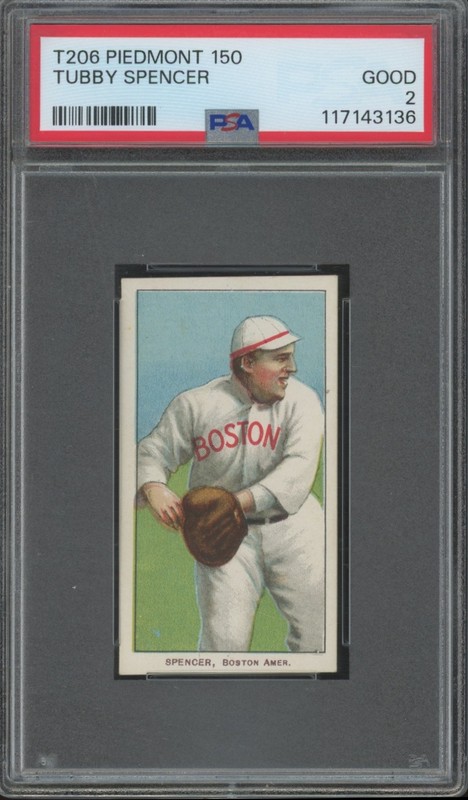 1909 T206 Piedmont 150 # Tubby Spencer Boston PSA 2