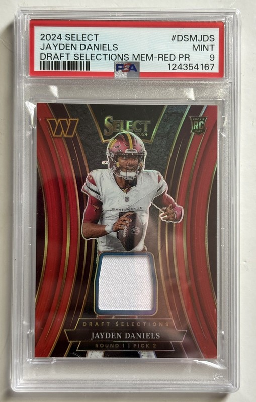 2024 Select Jayden Daniels Draft Selections Red Prizm PSA 9 MINT