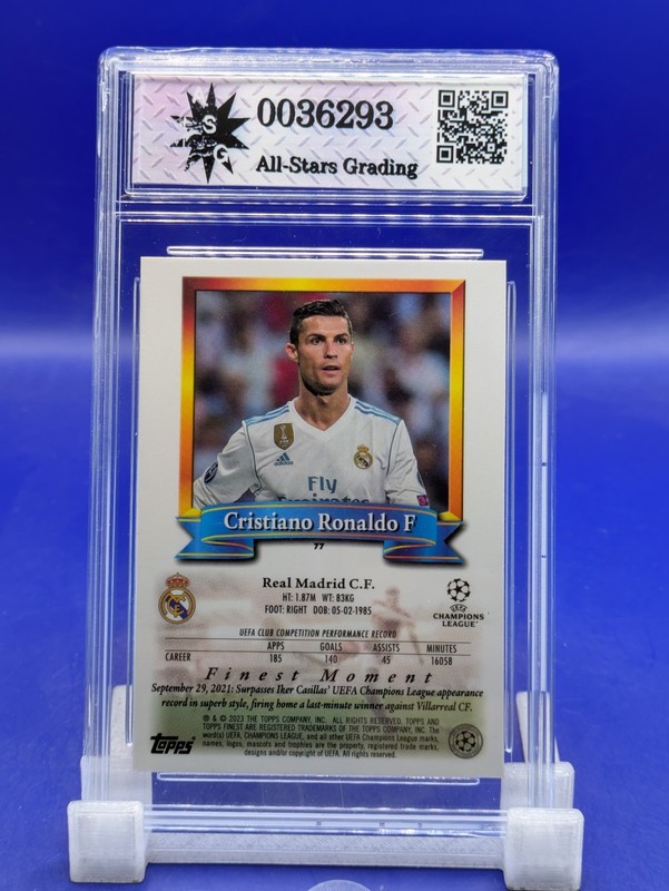 2022-23 Topps Finest Flashbacks UEFA - Cristiano Ronaldo #77 GEM 💎 MINT 10  view 2