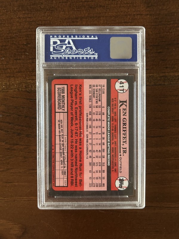 1989 Topps Traded Ken Griffey Jr. RC #41T PSA 8 NM-MT HOF Seattle Mariners view 2