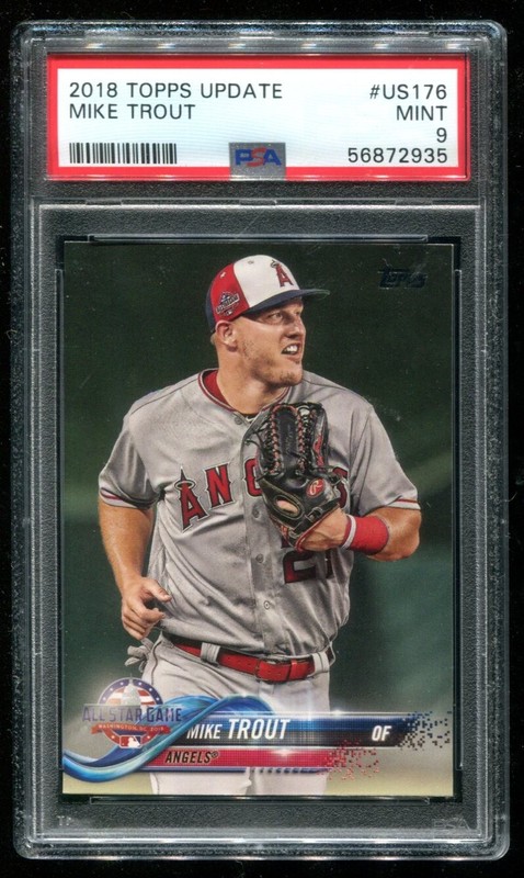 2018 Topps Update #US 176 Mike Trout PSA 9 Mint Angels~(GC)