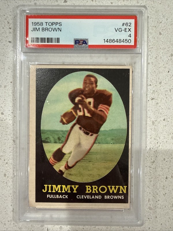 1958 Topps Jim Brown Rookie Card RC #62 PSA 4