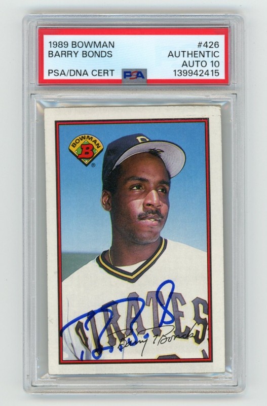 Barry Bonds Signed 1989 Bowman #426 PSA 10 Auto Pittsburgh Pirates Giants HOF