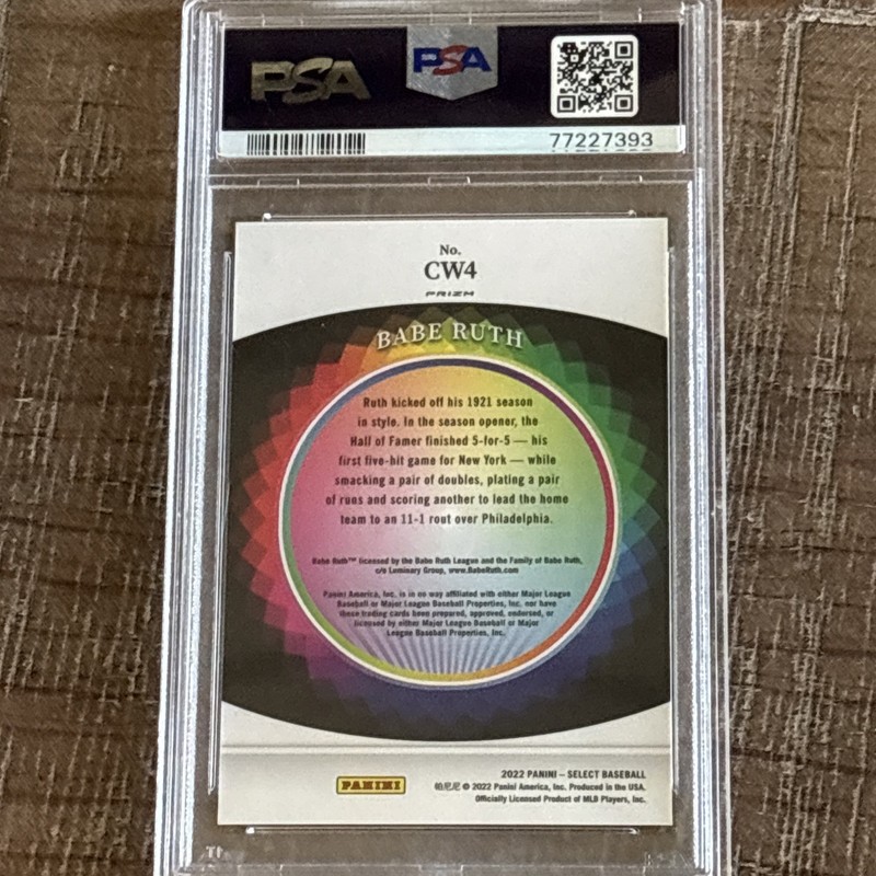2022 Babe Ruth Panini Select Color Wheel Case Hit PSA 10! view 2