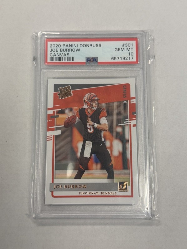 Panini 2020 Donruss Rated Rookie Joe Burrow #301 Canvas PSA 10 Bengals