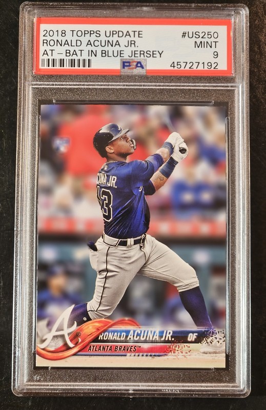 2018 Topps Update Ronald Acuna Jr. PSA 9 Mint Blue Jersey #US250