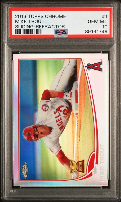 2013 Topps Chrome Mike Trout #1 Sliding Refractor PSA 10