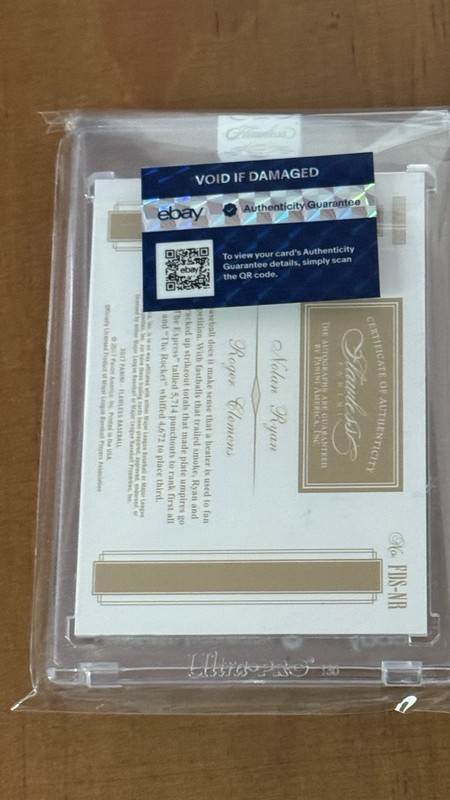 2017 Panini Flawless Nolan Ryan Roger Clemens Dual Auto Ruby /15 #FDS-NR view 2