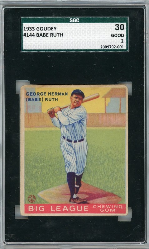 1933 Goudey Babe Ruth #144 SGC 2