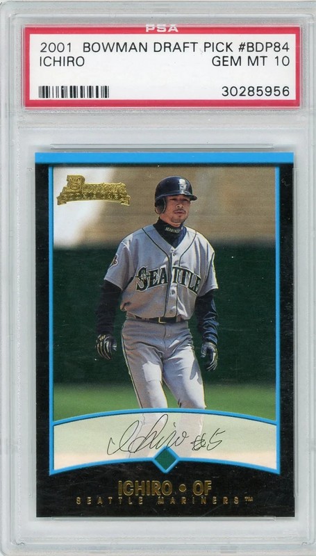 2001 Bowman Draft Picks Ichiro Suzuki #84 PSA 10