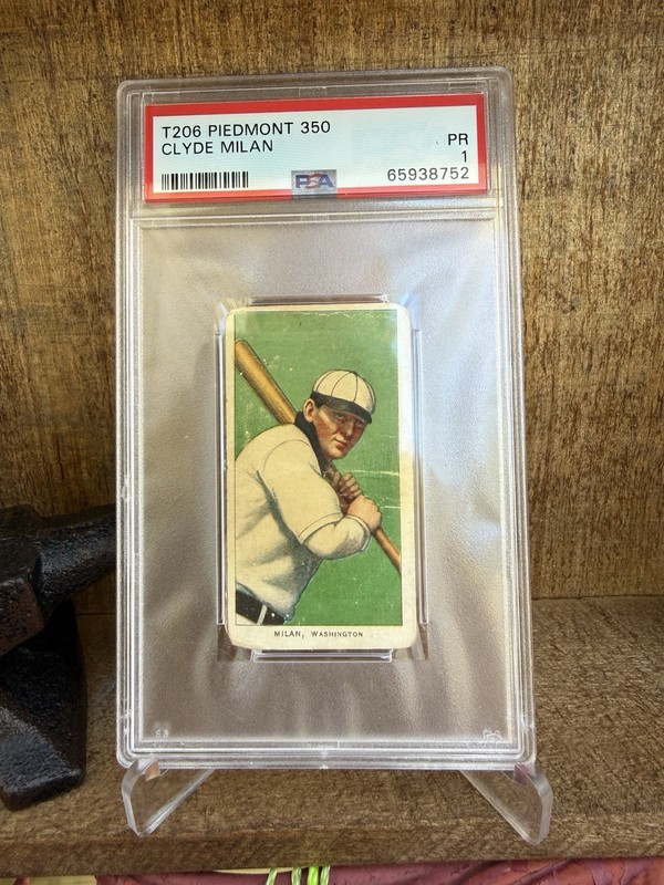 1909-11 T206 Clyde Milan Piedmont 350 PSA 1 PR Tobacco Card Washington Senators