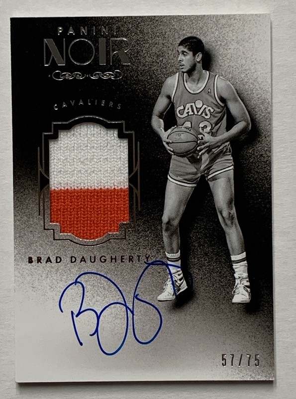 Brad Daugherty 2015-16 Panini Noir Patch Auto /75 Cavaliers Game Worn!