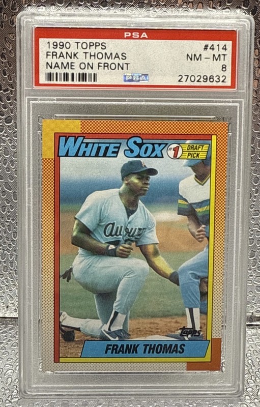 1990 Topps Frank Thomas PSA 8 Polka Dot  & Reptile Skin Error Rookie NOF