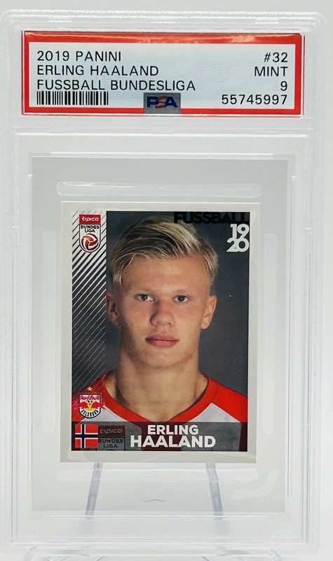 2019-20 Panini Fussball Bundesliga Erling Haaland #32 Rookie PSA 9 Mint Norway