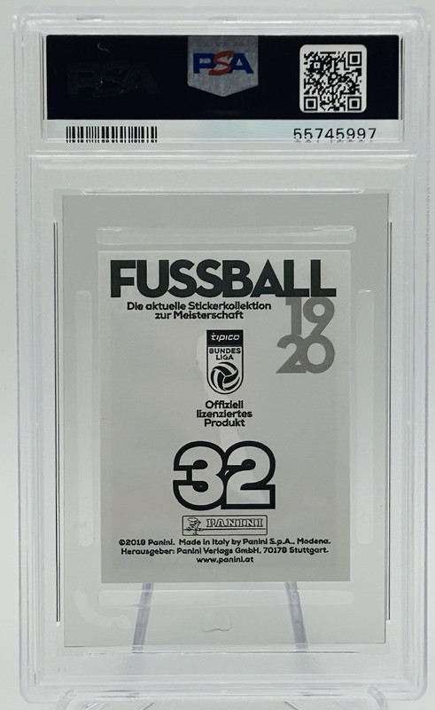 2019-20 Panini Fussball Bundesliga Erling Haaland #32 Rookie PSA 9 Mint Norway view 2