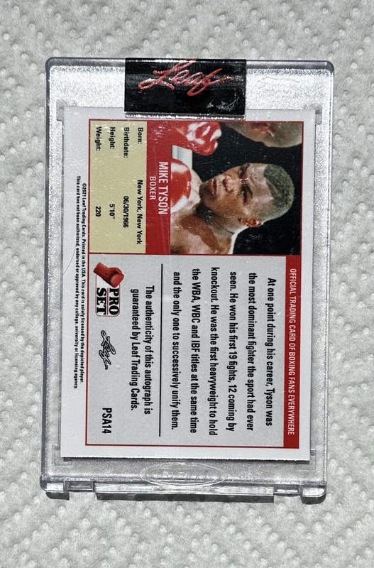 Mike Tyson 2021 Leaf Pro Set Blue Ink Auto /99 Factory Sealed Boxing Card #PSA14 view 2