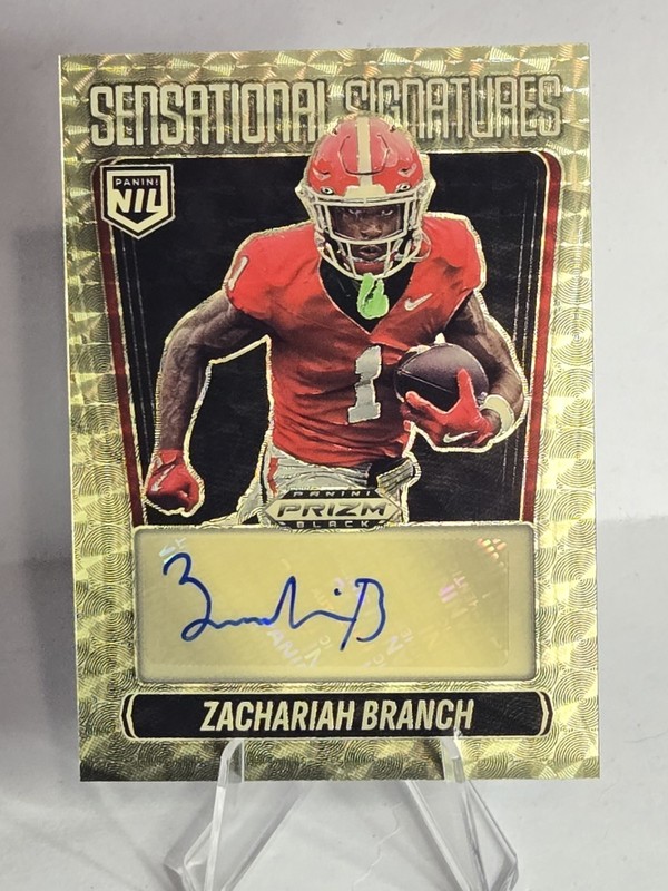 2025 Prizm Black Zachariah Branch Sensational Auto Gold Vinyl  FOTL /5 NIL SSP📈
