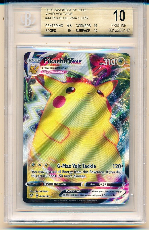 Pikachu Vmax Graded BGS 10 Pristine!  Sword Shield Vivid Voltage #44 Beckett