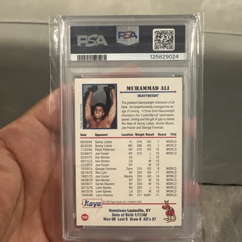 1991 Muhammad Ali Kayo Hologram #235 Boxing Card Graded Psa 9 Mint!!! view 2