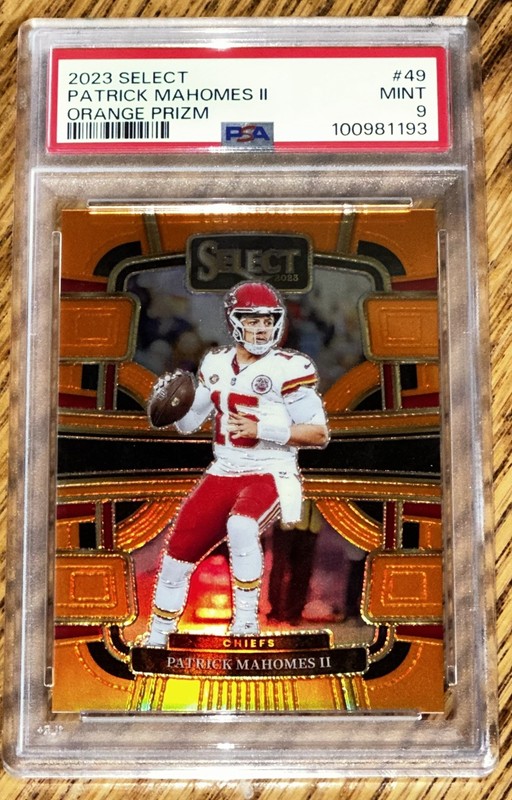 Patrick Mahomes 2023 Panini Select Orange Prizm # 24/49 PSA 9 GEM MINT Chiefs 🔥