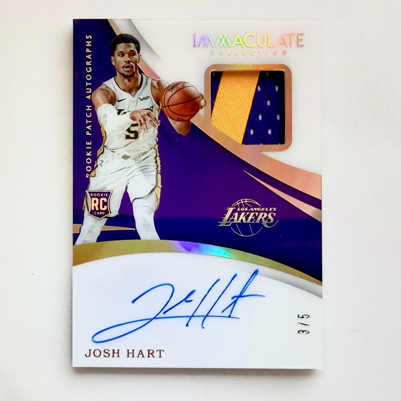 Josh Hart RPA 3/5 Jersey Number - Panini 2017-18 Immaculate Rookie Patch Auto