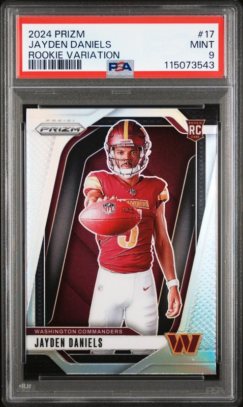 2024 Panini Prizm Jayden Daniels Rookie Variation Silver #17 PSA 9 Mint