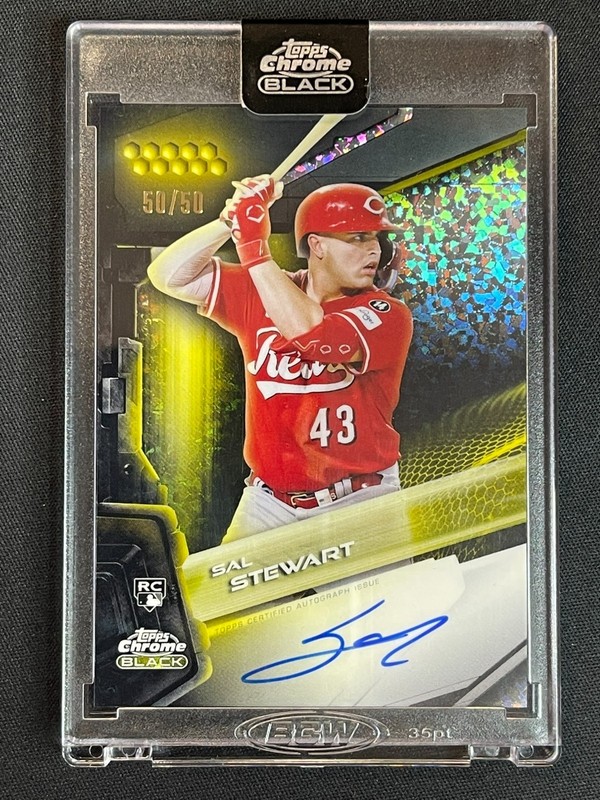 SAL STEWART 50 /50 GOLD DIAMOND ROOKIE AUTO AUTOGRAPH 2026 TOPPS CHROME BLACK 1