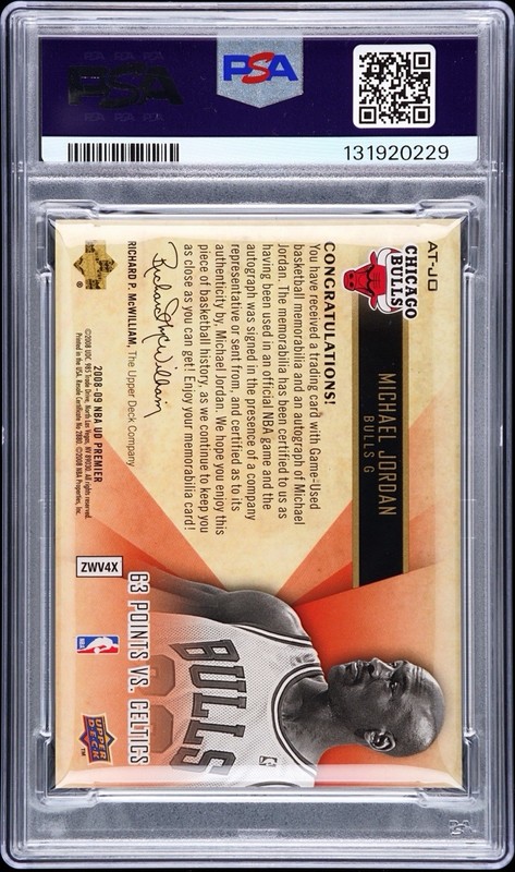 2008-09 UD Premier - Premier Attractions Michael Jordan On card Auto #AT-JO /50 view 2