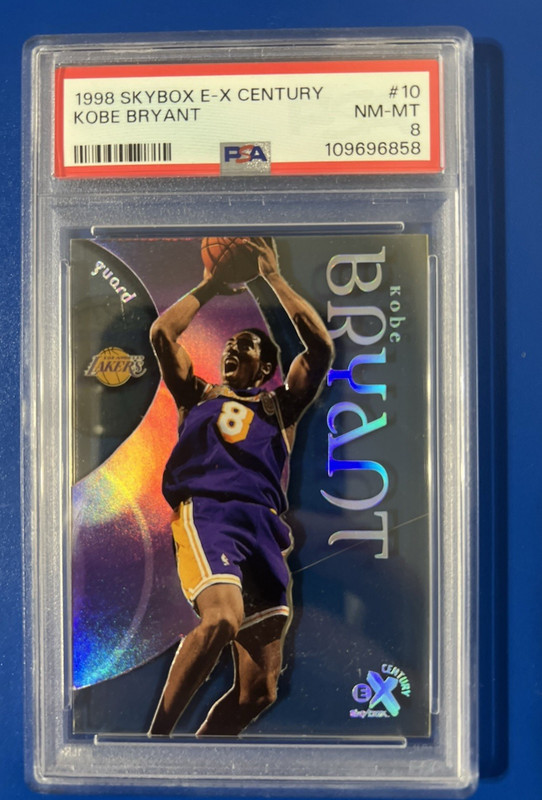1998 SKYBOX E-X CENTURY ACETATE HOLO #10 KOBE BRYANT HOF PSA 8