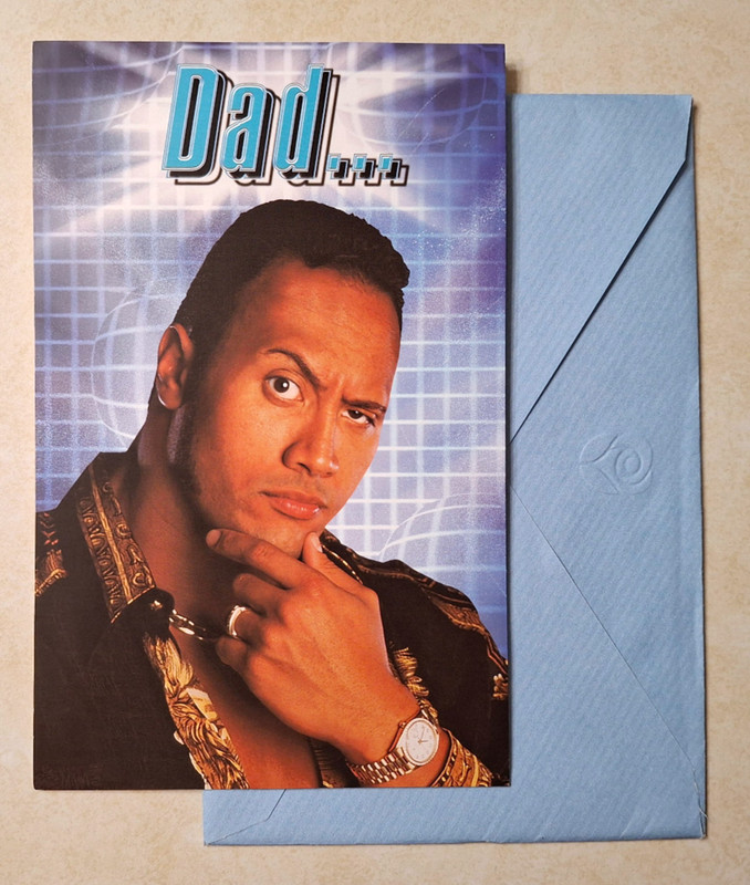 Vintage WWF WWE Wrestling Father's Day Card The Rock Dwayne Johnson UNUSED 2001