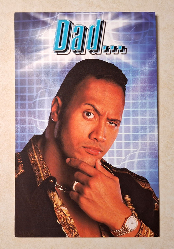 Vintage WWF WWE Wrestling Father's Day Card The Rock Dwayne Johnson UNUSED 2001 view 2