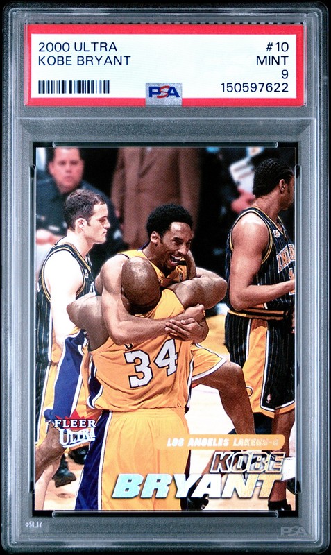 Kobe Bryant w/ Shaquille O'Neal 2000 Fleer Ultra #10 PSA 9 Lakers