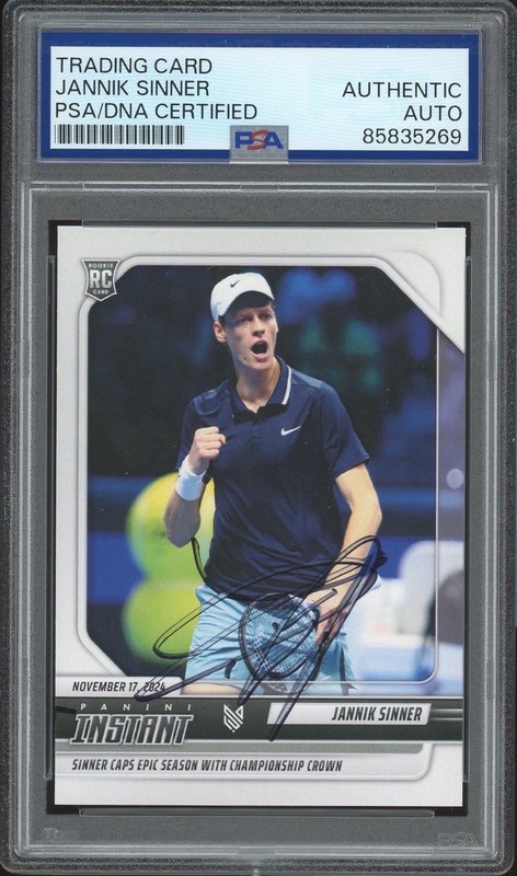 2024 Panini Instant #JS-4 Jannik Sinner Signed Tennis Rookie Card PSA AUTO RC