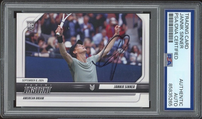 2024 Panini Instant #JS-3 Jannik Sinner Signed US OPEN CHAMPION PSA/DNA AUTO RC